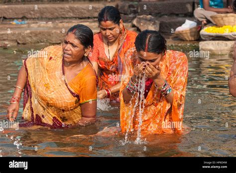 indian aunty bath|335 Indian Woman Bathing Ganges River Stock Photos